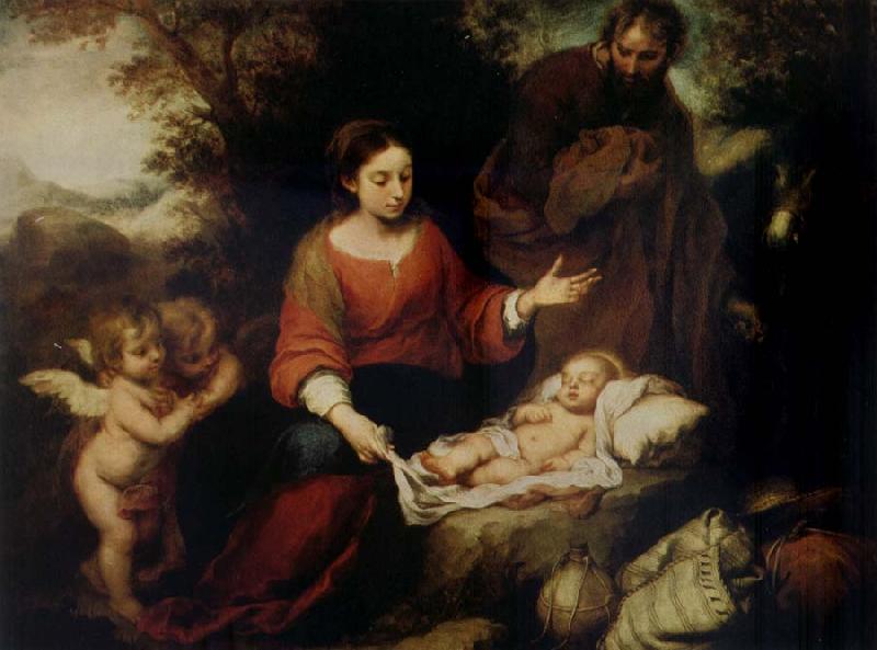 Bartolome Esteban Murillo Rest on the Flight into Egypt oil painting picture